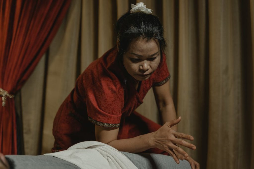 A Woman Doing a Massage